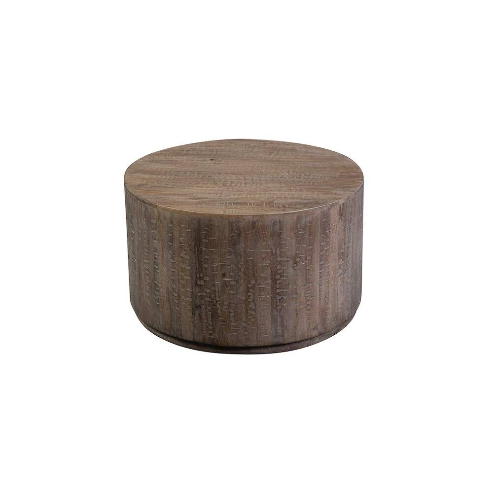 Alt View 2. Porter Designs - Drum Gray Wash Mango Wood Coffee Table - Gray.