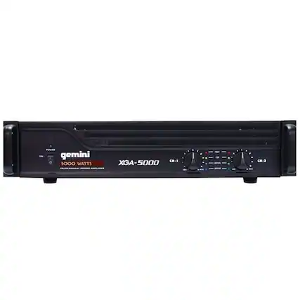 Front. Gemini - XGA 5000W 2.0-Ch. Amplifier - Black.