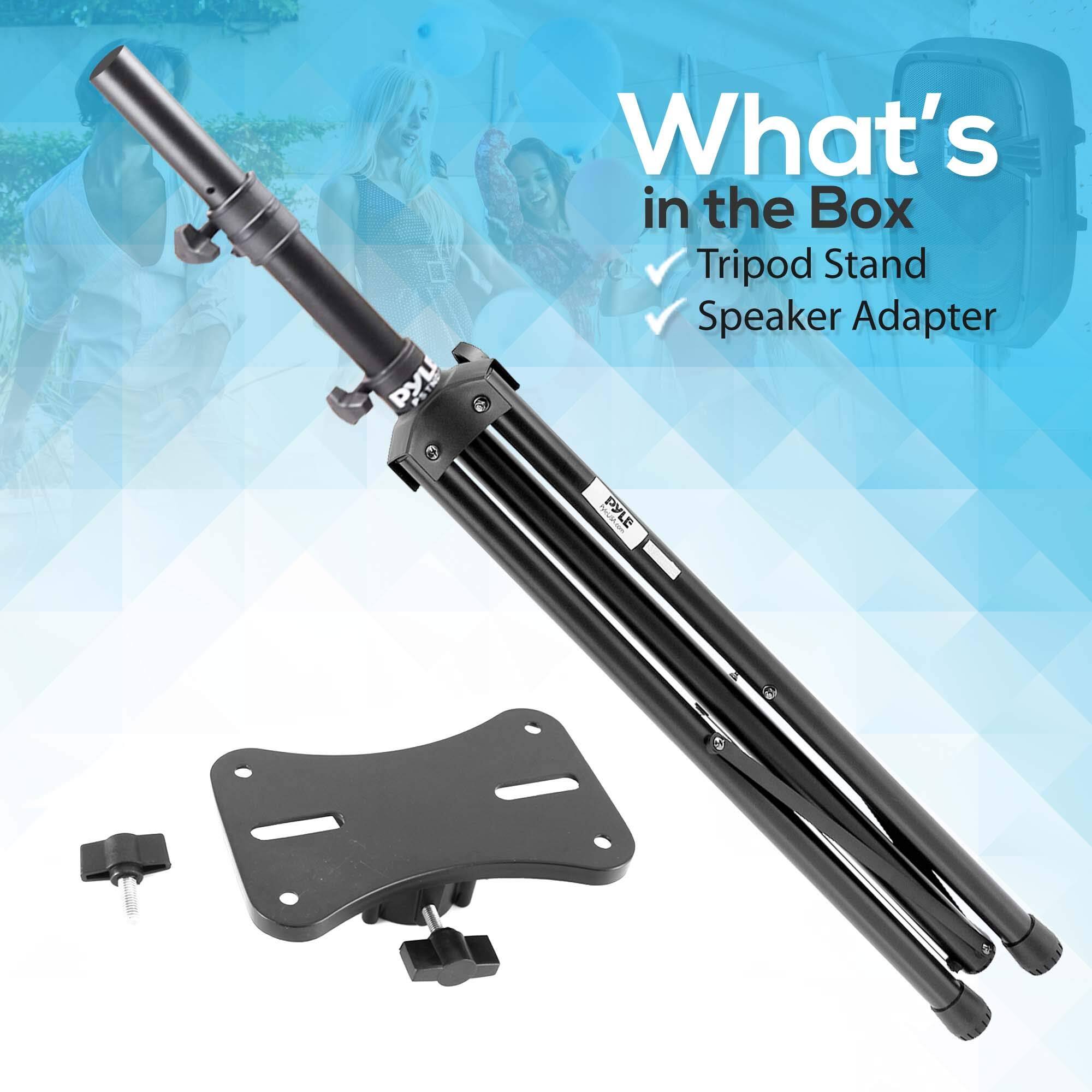U PSTM What's in the Box Tripod Stand Speaker Adapter  PYLE