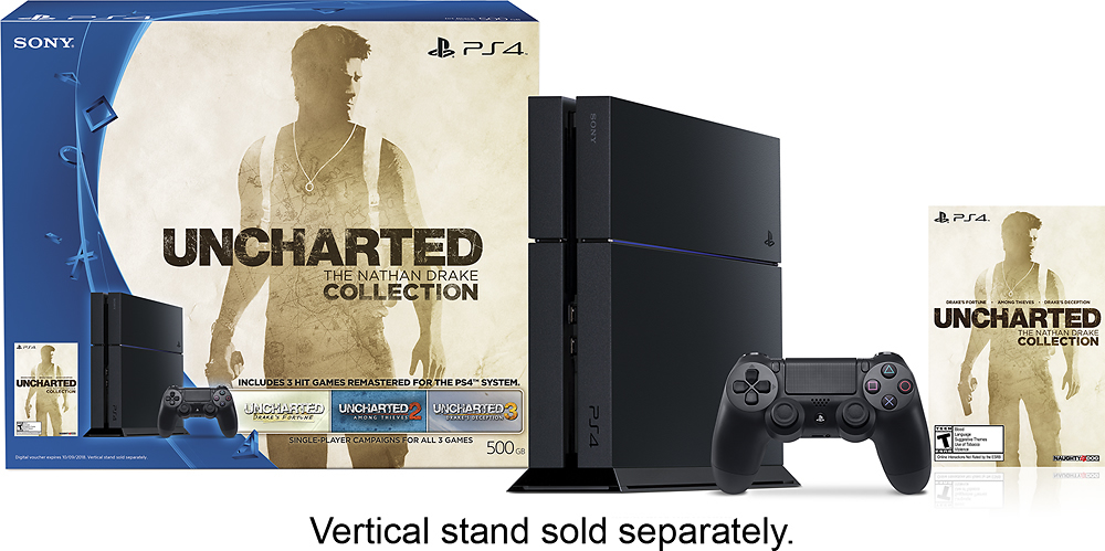 Sony 3001169 4 PlayStation Black 500GB Best Buy: Bundle Uncharted: Collection Drake The Nathan