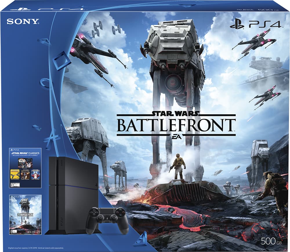 Sony PlayStation 4 Star Wars Battlefront Gaming 500GB Jet Black Console for  sale online