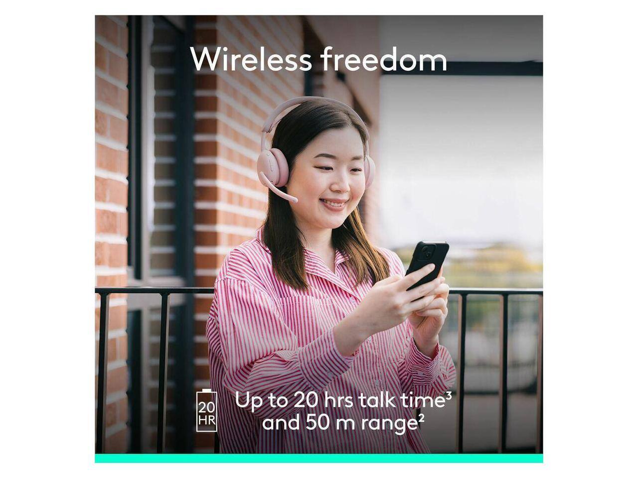Wireless freedom  
Up to 20 hrs talk time* and 50 m range*