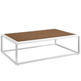 Outdoor Escape - Aluminum Outdoor Coffee Table with Durable Finish and Modern Design - Brown
