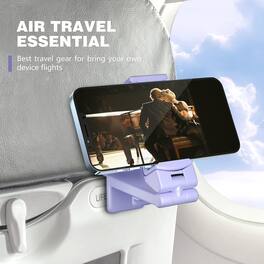 Perilogics - Universal Airplane Travel Phone Holder. Packable Phone Mount for On-the-Go Use. A Practical Holiday Gift for Everyone - Lavender