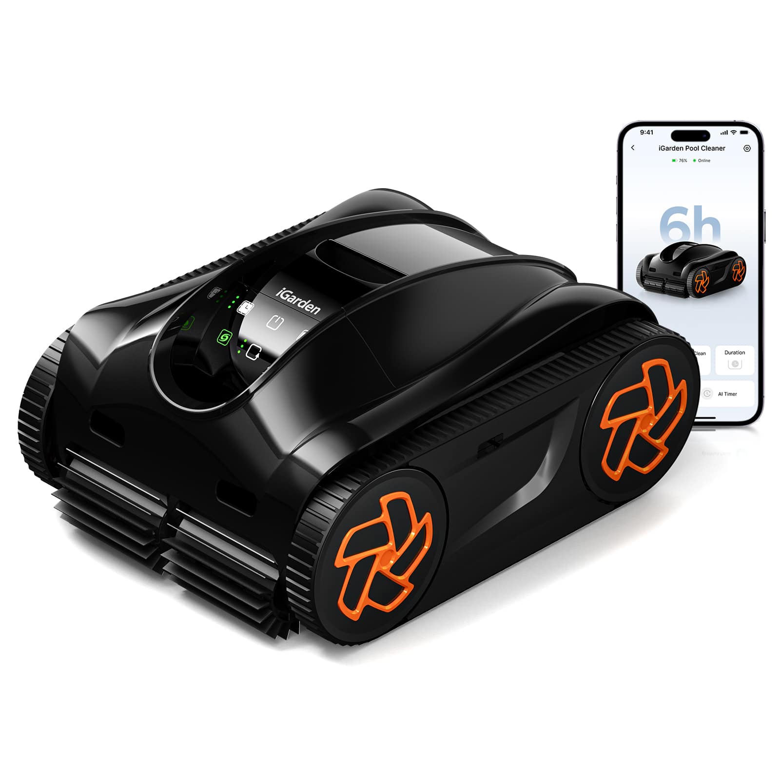 iGARDEN - Pool Cleaner K60, 6H Cordless Robotic Pool Vacuum for Inground Ground Pools, Smart Navigation