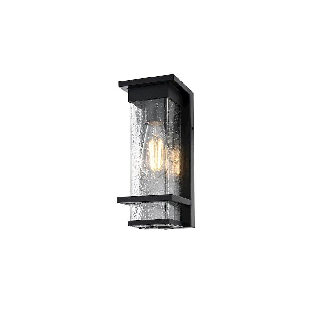 Back. Elegant Lighting - Harper 7 inch Outdoor Pendant in Black - Black.