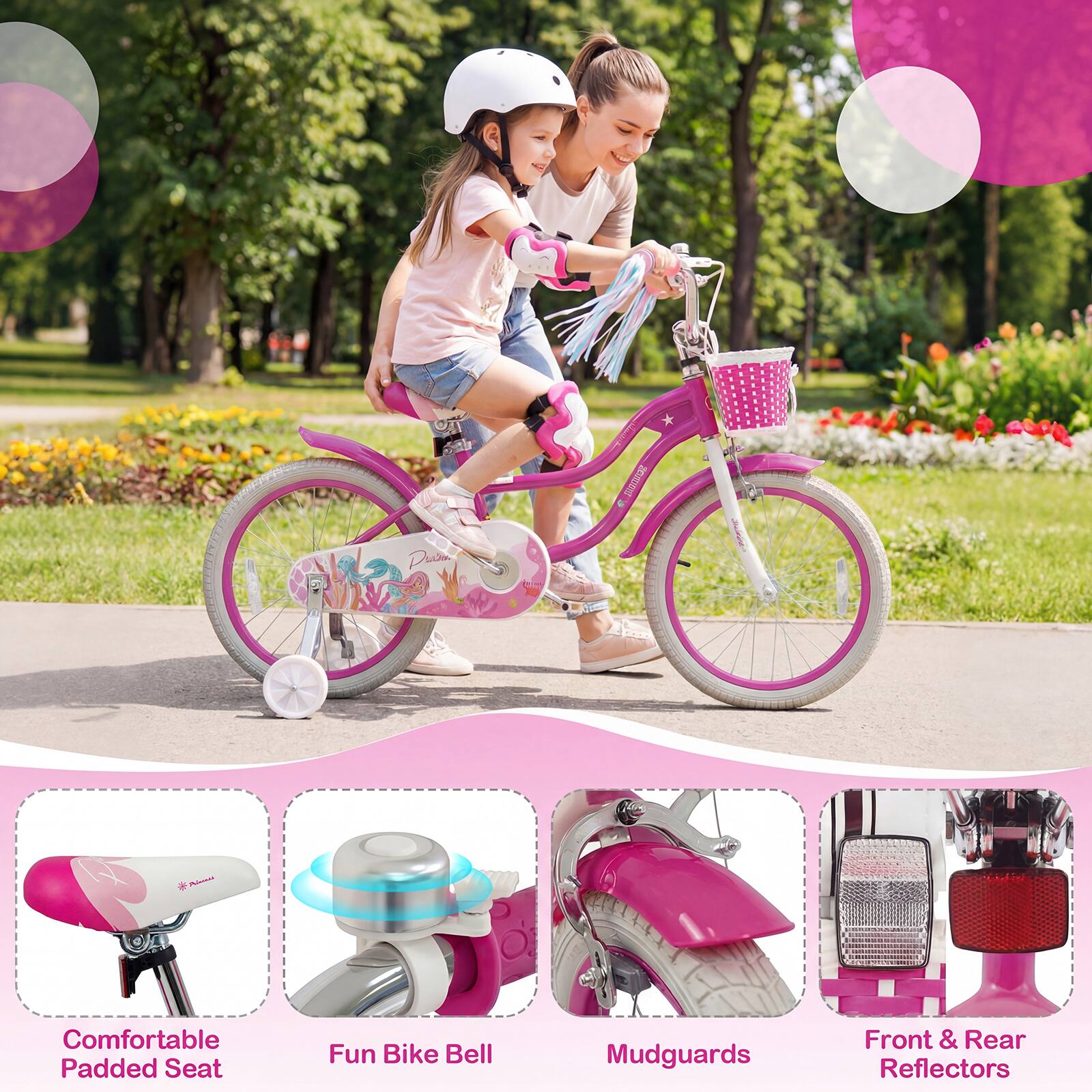 - Sa Pin M T I I
- Comfortable Padded Seat
- Fun Bike Bell
- Mudguards
- Front & Rear Reflectors