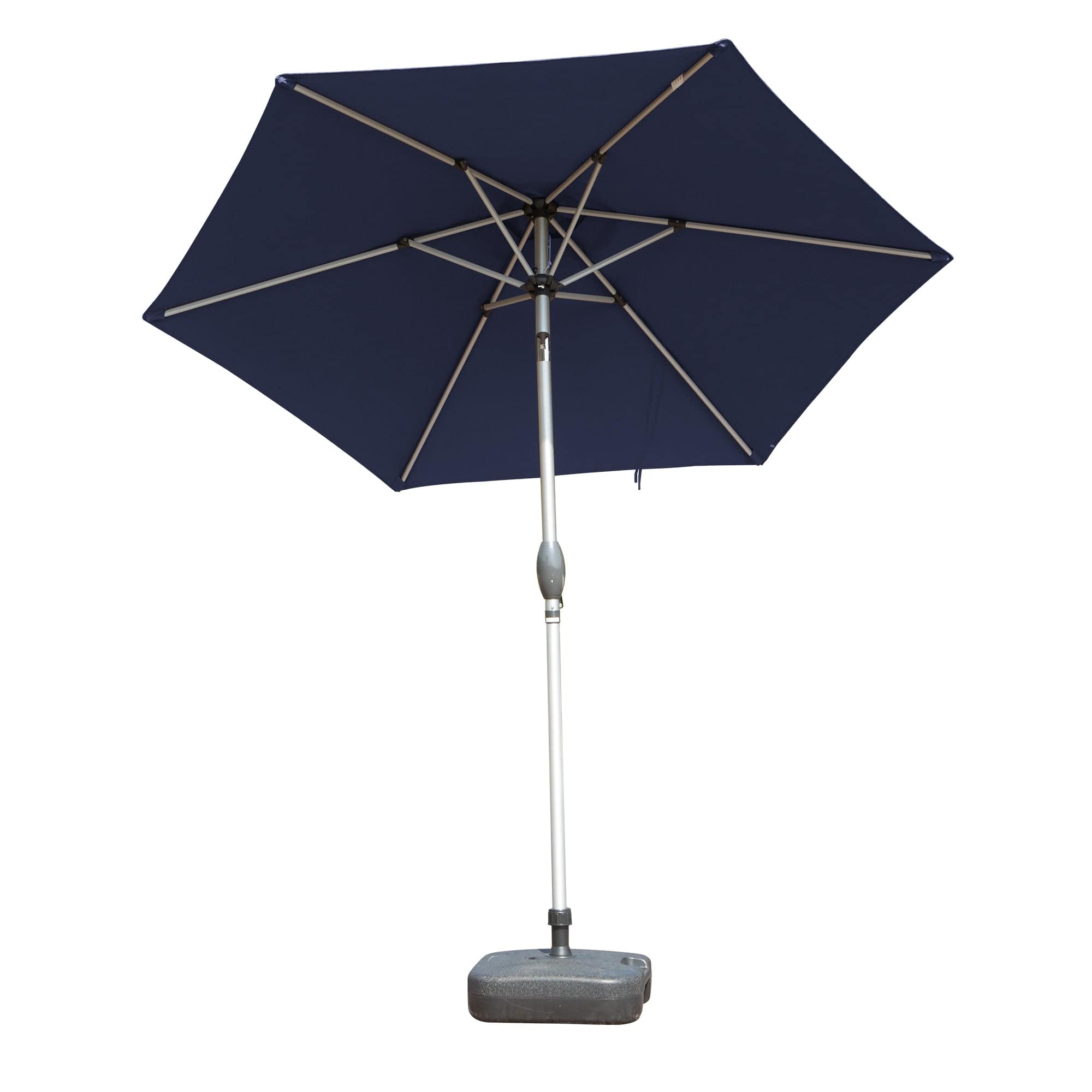Boyel Living - Outdoor Patio Umbrella Aluminum Pole 8 Ribs UV Protection Waterproof with Tilt and Crank - Navy Blue