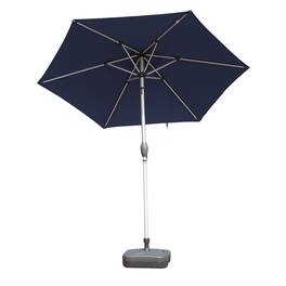 Boyel Living - Outdoor Patio Umbrella Aluminum Pole 8 Ribs UV Protection Waterproof with Tilt and Crank - Navy Blue