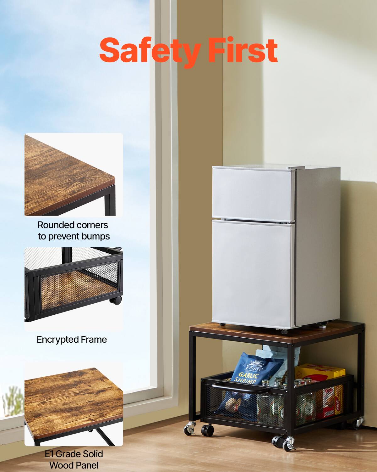 Safety First
Rounded corners to prevent bumps
Encrypted Frame
E1 Grade Solid Wood Panel