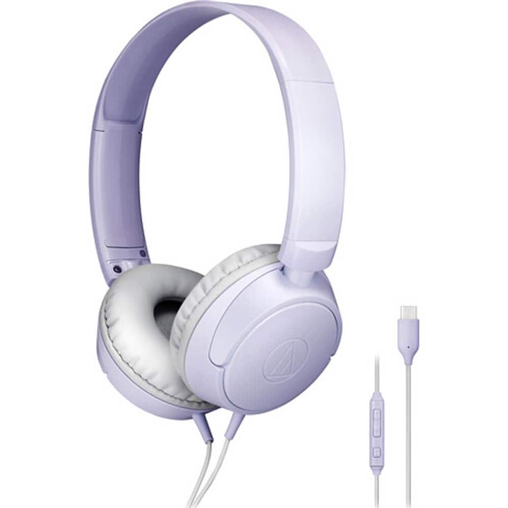 Audio-Technica - Audio Technica ATHS120CVL On-Ear USB-C Headphones - Light Violet - Purple