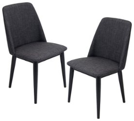 LumiSource - Tintori Dining Chair - Charcoal/Black - Front_Zoom