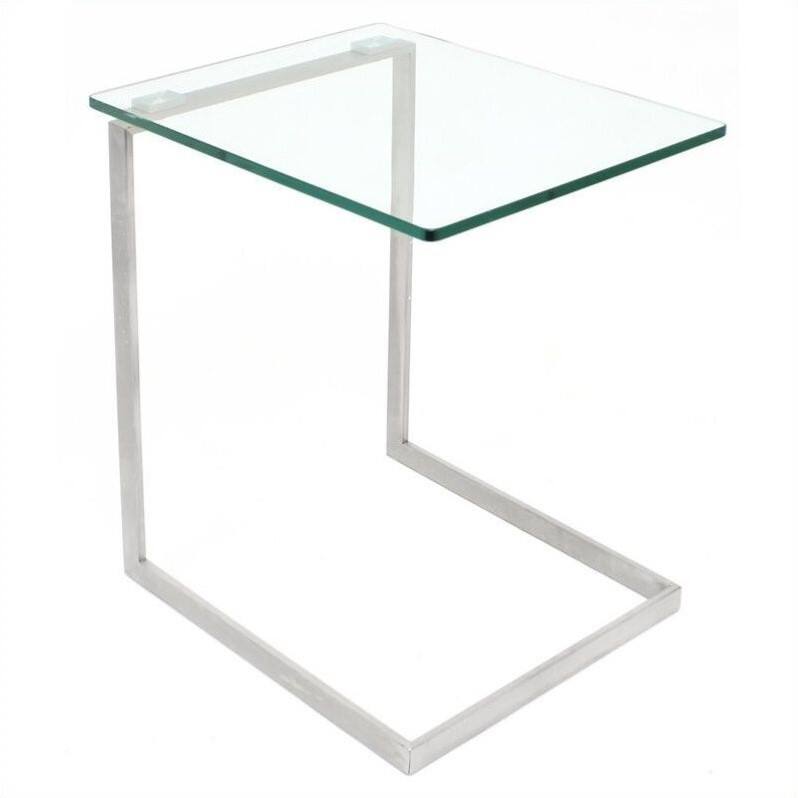 Front. LumiSource - Zenn Glass End Table - Clear.