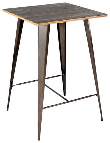 LumiSource - Oregon Pub Table - Espresso/Antique - Larger Front