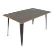 LumiSource - Oregon Dining Table - Antique/Espresso - Larger Front
