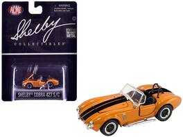 Shelby Cobra 427 S/C Orange with Black Stripes "Shelby Collectibles" Series 1/64 Diecast Model Car by ACME - Orange And Black