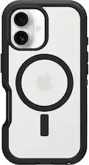 Front. OtterBox - Defender Series Pro XT Hard Shell for MagSafe for Apple iPhone 16 - Black.