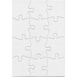 Hygloss - Compoz-A-Puzzle®, 5 1/2" x 8" Rectangle, 12-Piece, Pack of 24 - White