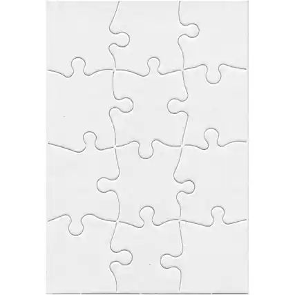 Front. Hygloss - Compoz-A-Puzzle®, 5 1/2" x 8" Rectangle, 12-Piece, Pack of 24 - White.
