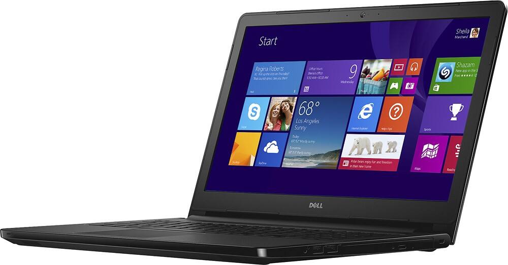 Left View: Dell - Geek Squad Certified Refurbished Inspiron 5000 Series 15.6" Laptop - Intel Core i7 - 6GB Memory - 1TB Hard Drive - Black