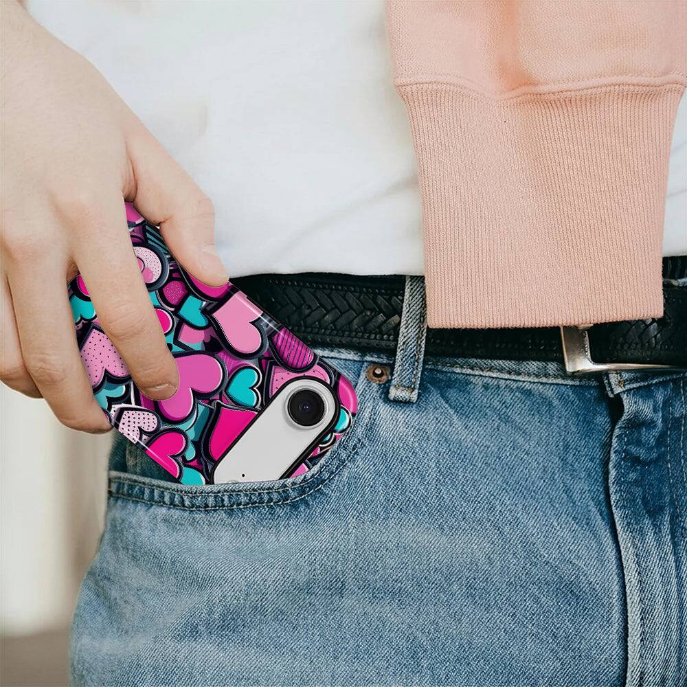 Alt View 4. BUBM - Smartphone Case for iPhone - 2-Layer Durable Smartphone Protection Case - Candy Heart Stack - Candy Heart Stack for iPhone Air.