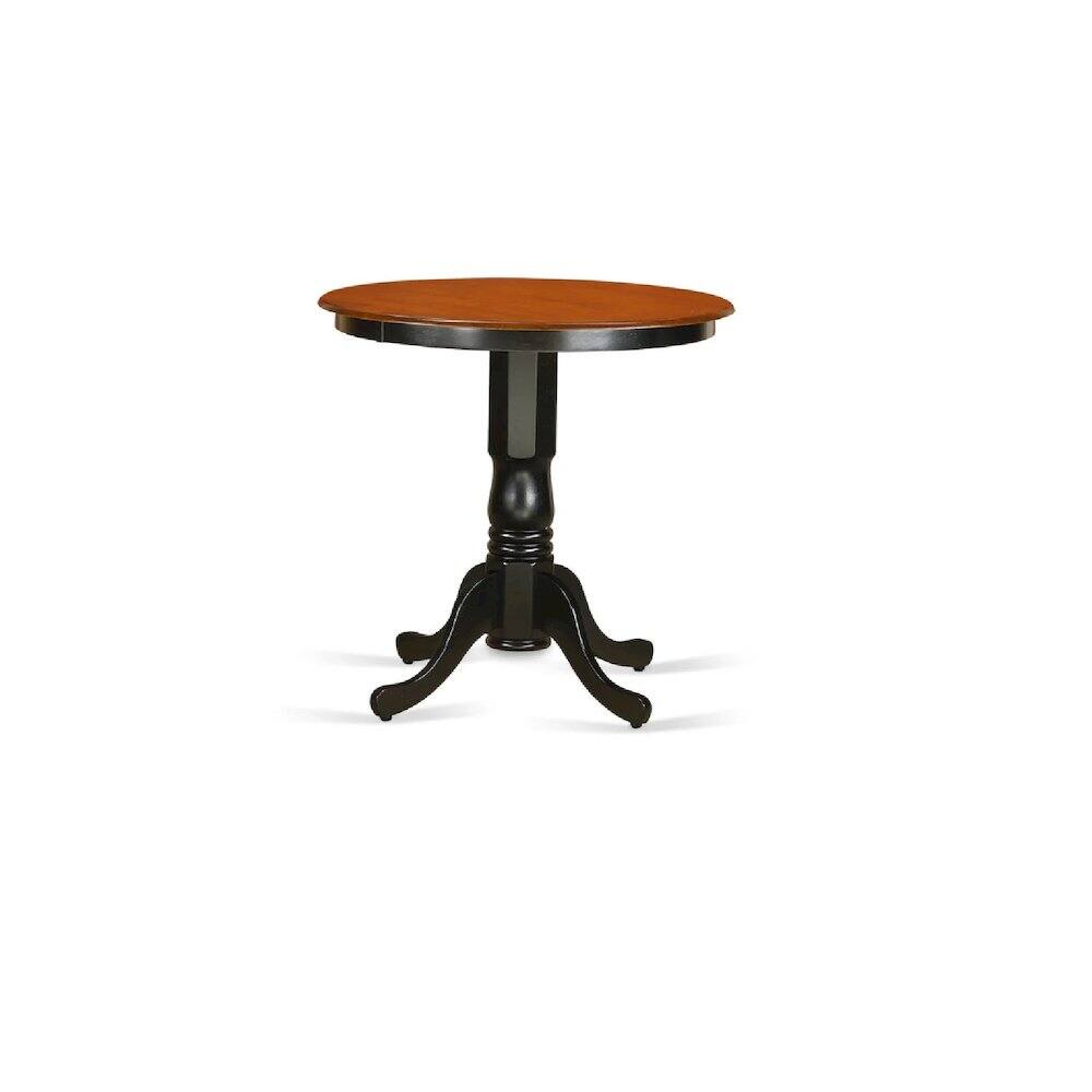 Left. East West Furniture - 3 Pc Dining counter height set-pub Table and 2 Dining Chairs. - Black & Cherry.