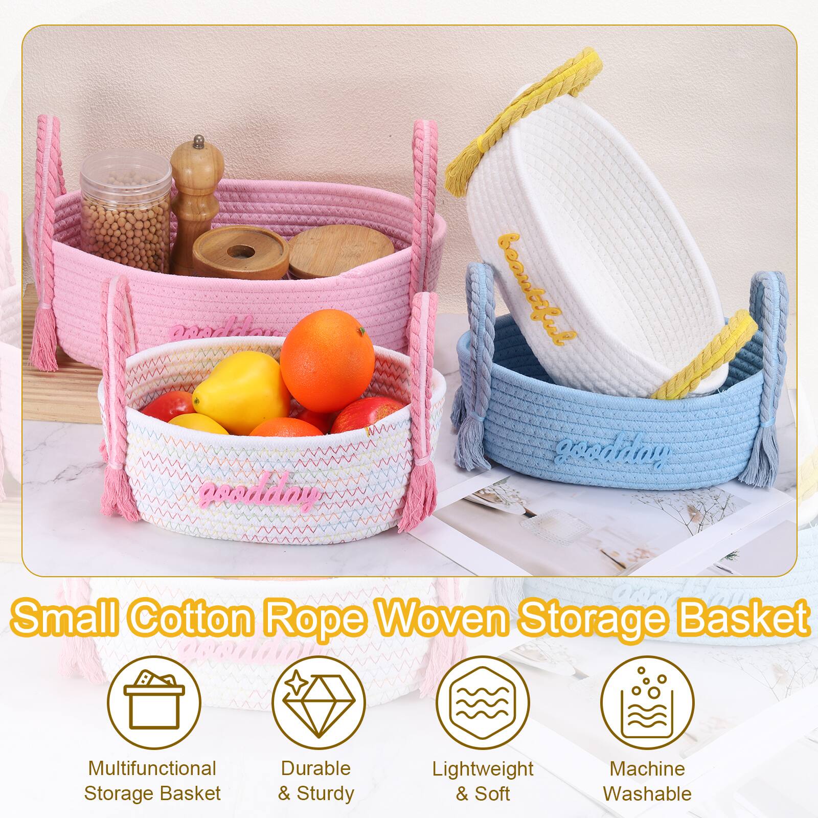 Small Cotton Rope Woven Storage Basket

- Multifunctional Storage Basket
- Durable & Sturdy
- Lightweight & Soft
- Machine Washable