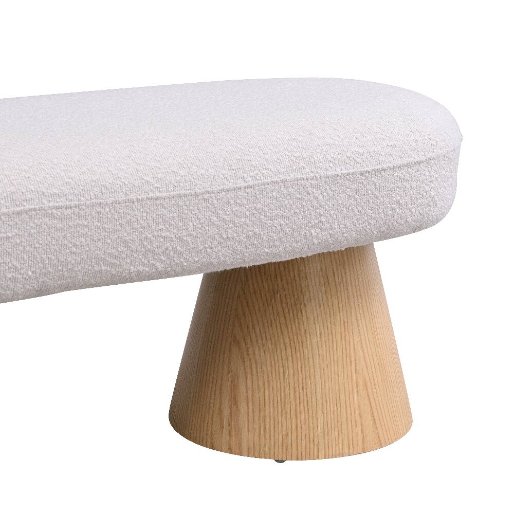 Alt View 6. Ropilly - Ropilly 49 Inch Upholstered Dining Bench, Beige Fabric Entryway Bench, No Assembly End of Bed Ottoman, 300 LBS Capacity - Beige.