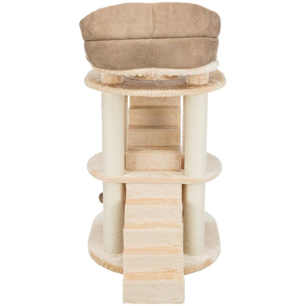 Alt View 1. TRIXIE - Elsa Senior Plush & Sisal 4-Level 43.7" Cat Tower, Scratching Posts, Hammock - Beige.