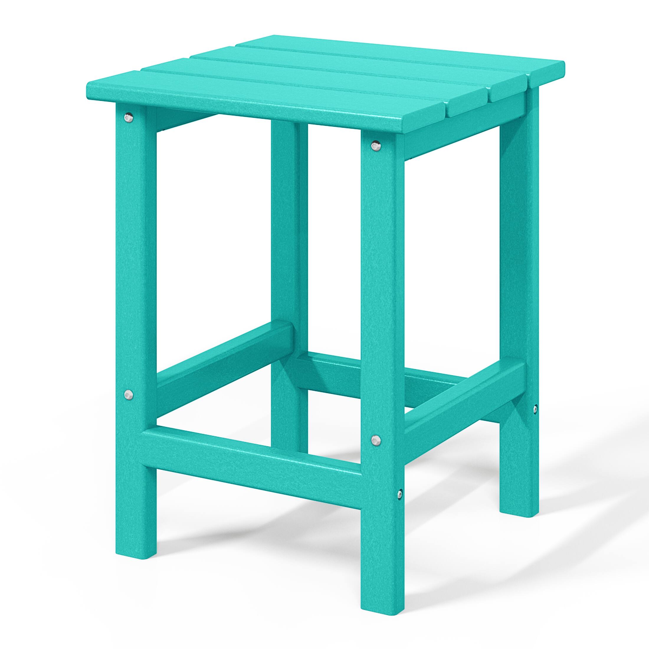 Alt View 1. WestinTrends - WestinTrends Malibu 14" square outdoor Side table for Adirondack chair - Turquoise.