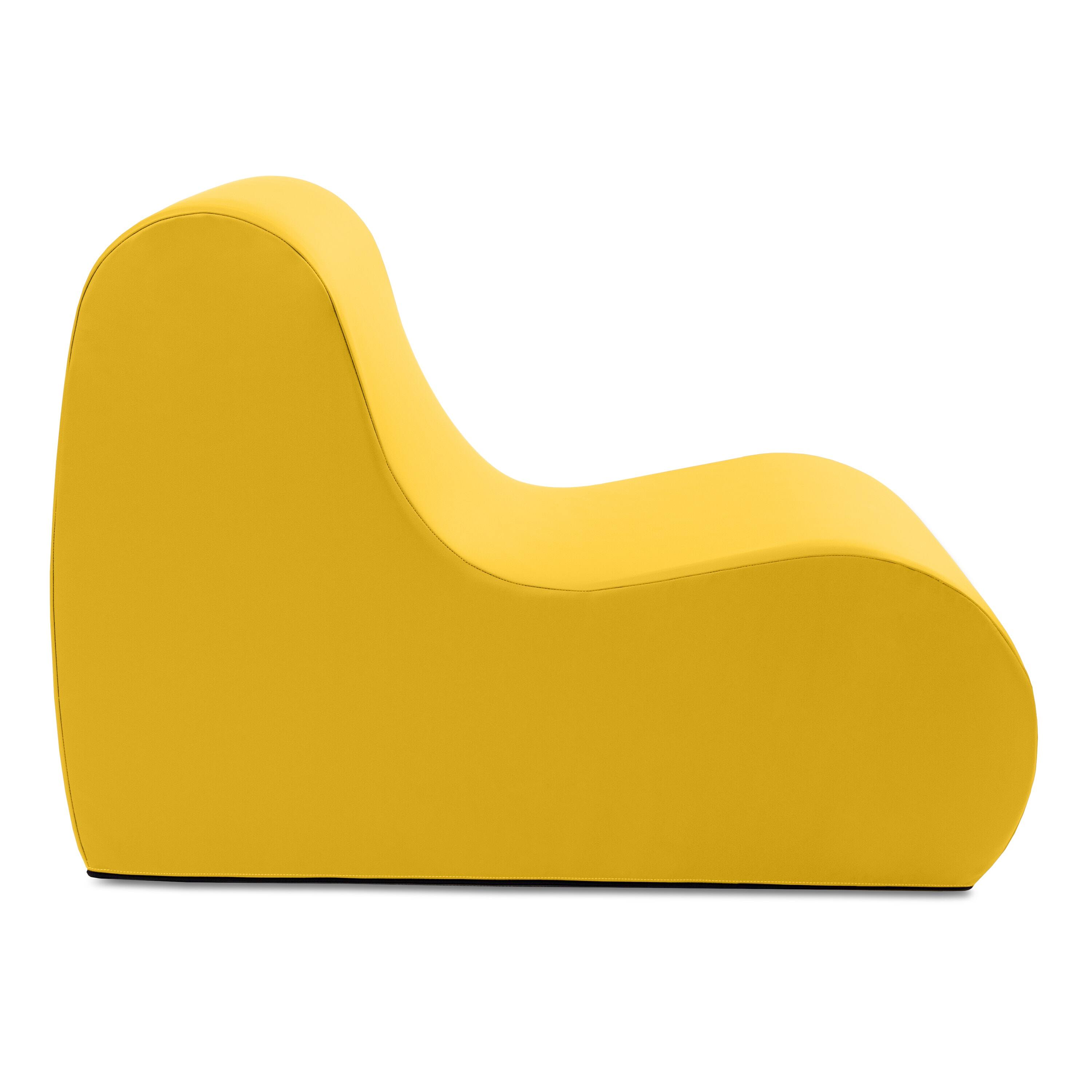 Angle. Jaxx - Jaxx Midtown Large Classroom Soft Foam Chair - Premium Vinyl Cover, Yellow - Yellow.