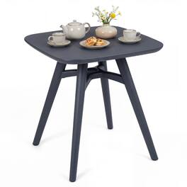 Gymax - Square Outdoor Dining Table All-Weather Plastic Patio Bistro Table for 4 - Gray