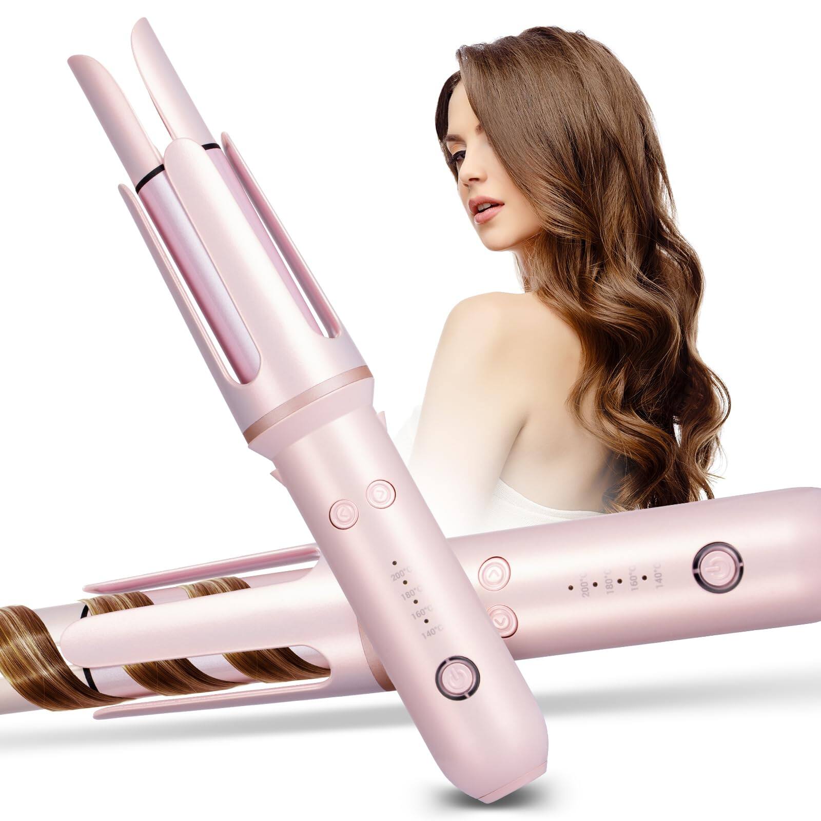TECH SAFARI Rotating Curling Iron Auto Hair Curler 4 Temperature 3 ...