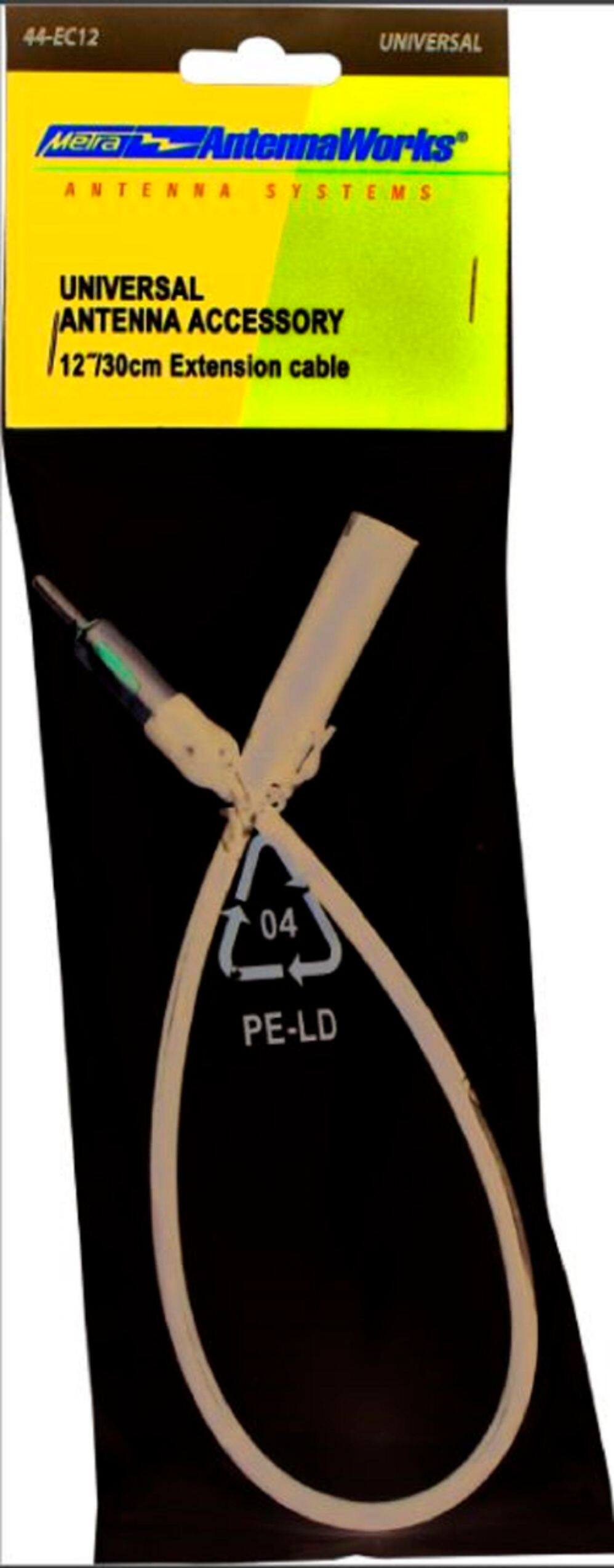 Alt View 1. Metra - Universal 12" Antenna Extension Cable - Black.