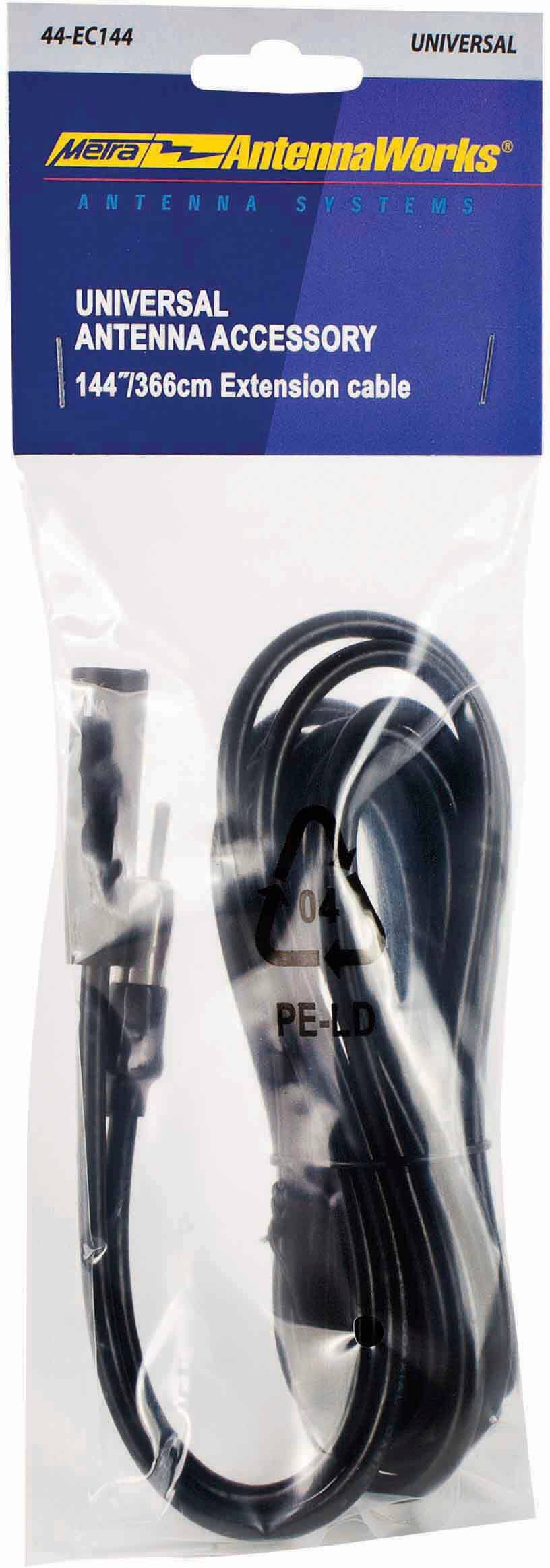 Alt View 1. Metra - Universal 12' Antenna Extension Cable with Capacitator - Black.