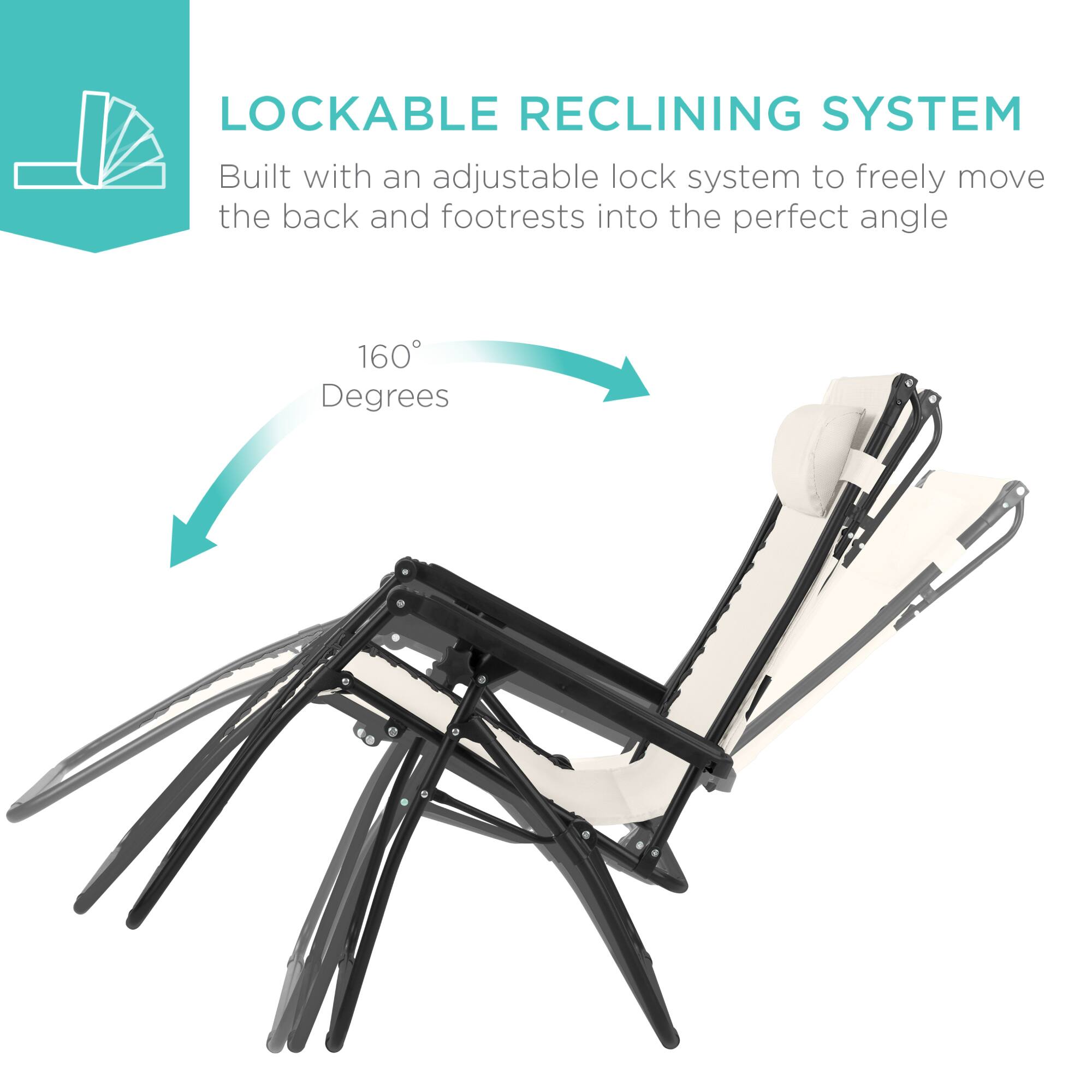 LOCKABLE RECLINING SYSTEM  
Built with an adjustable lock system to freely move the back and footrests into the perfect angle  
160 Degrees