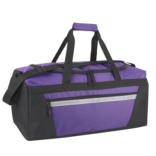 Fabibe - 40 Liter 22 Inch Reflective Duffle Bag With Shoulder Strap For Men Women Travel - Purple