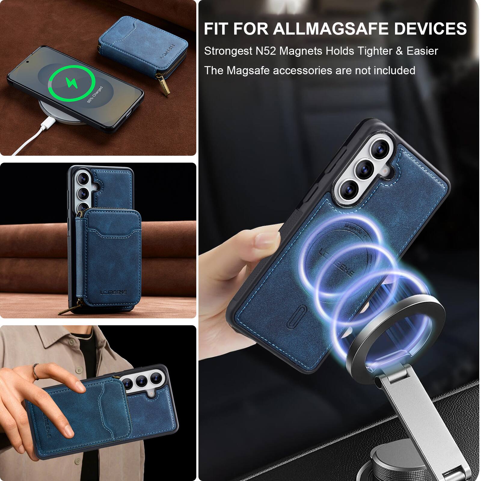 FIT FOR ALLMAGSAFE DEVICES  
Strongest N52 Magnets Holds Tighter & Easier  
The MagSafe accessories are not included