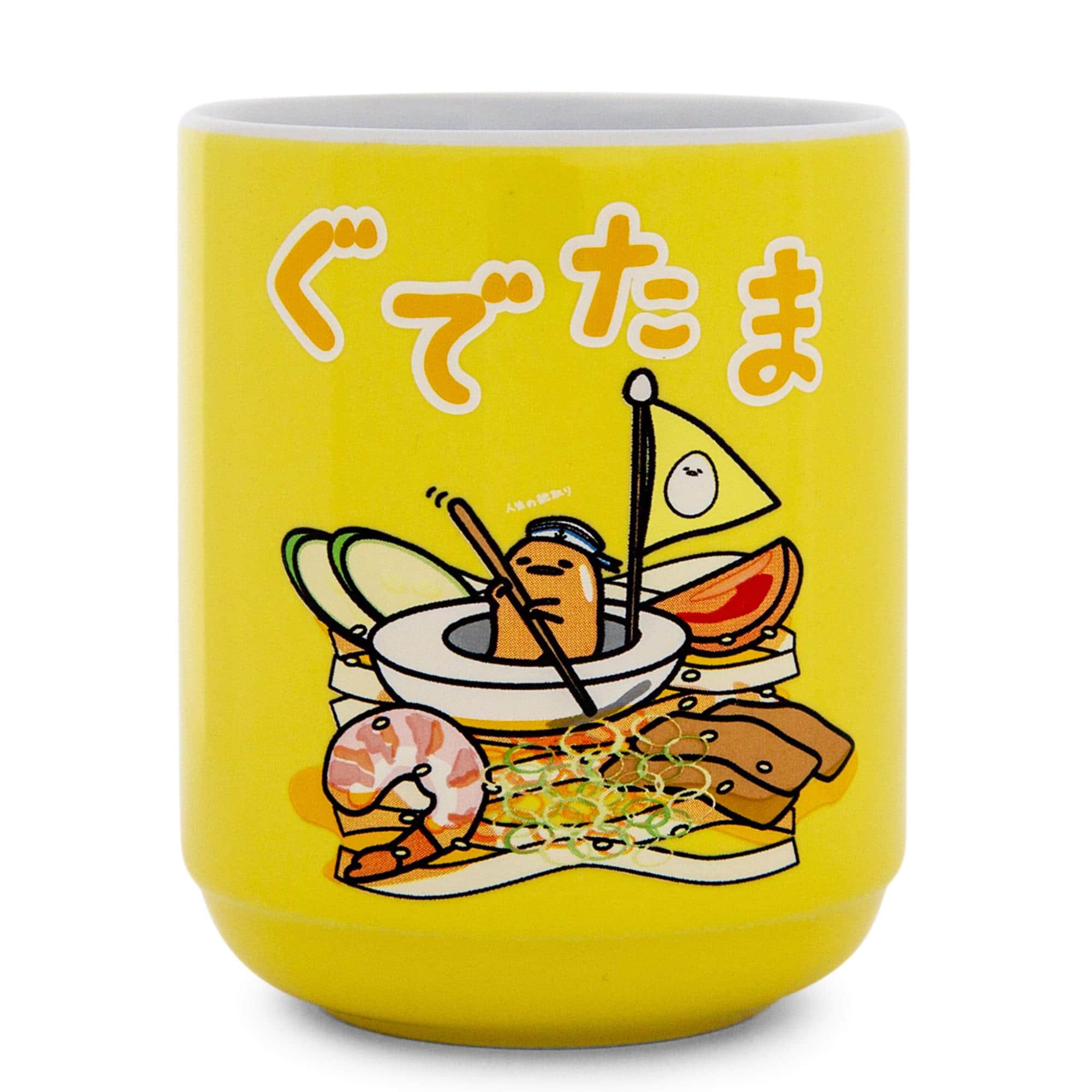 Photos - Mug / Cup Buffalo Silver  - Sanrio Gudetama Sailing On Ramen Asian Ceramic Tea Cup | Holds 9 Ounces - Yellow GUD717RM 