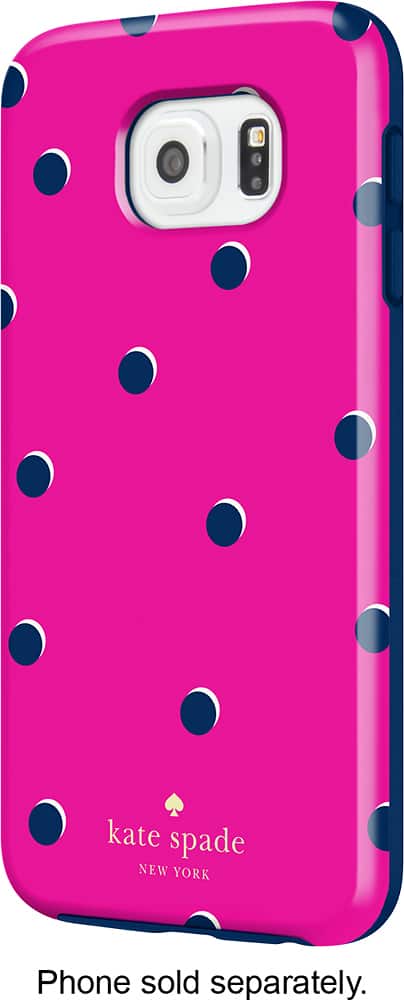 Front. kate spade new york - Hybrid Hard Shell Case for Samsung Galaxy S6 Cell Phones - Scatter Pavilion Pink/Navy.