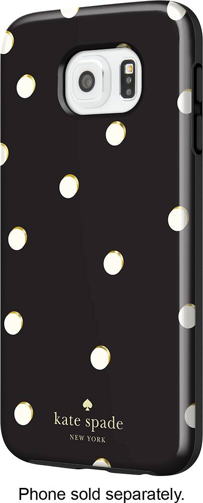 Front. kate spade new york - Hybrid Hard Shell Case for Samsung Galaxy S6 Cell Phones - Scatter Pavilion Black/Cream.
