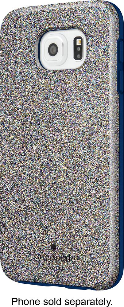 Front. kate spade new york - Hybrid Hard Shell Case for Samsung Galaxy S6 Cell Phones - Multi Glitter/Navy.