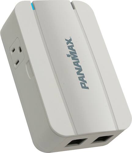 Front. Panamax - 2-Outlet Surge Protector - White.
