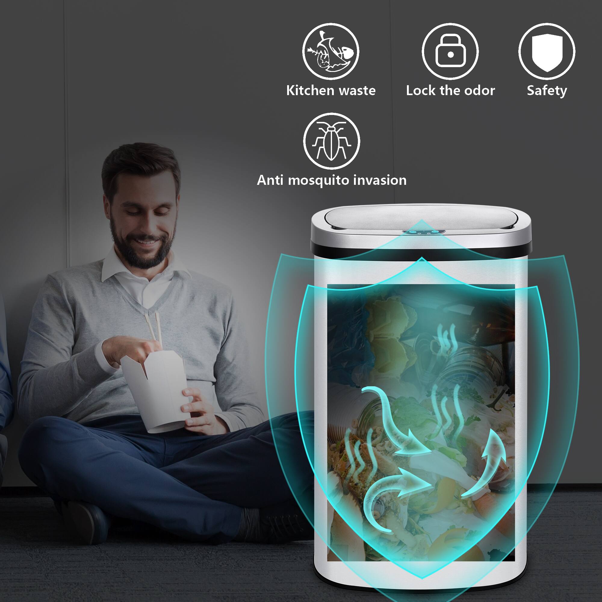 Kitchen waste, Lock the odor, Safety, Anti mosquito invasion