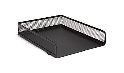 Alt View 2. TRU RED - Front Load Stackable Metal Letter Tray, Matte - Matte Black.