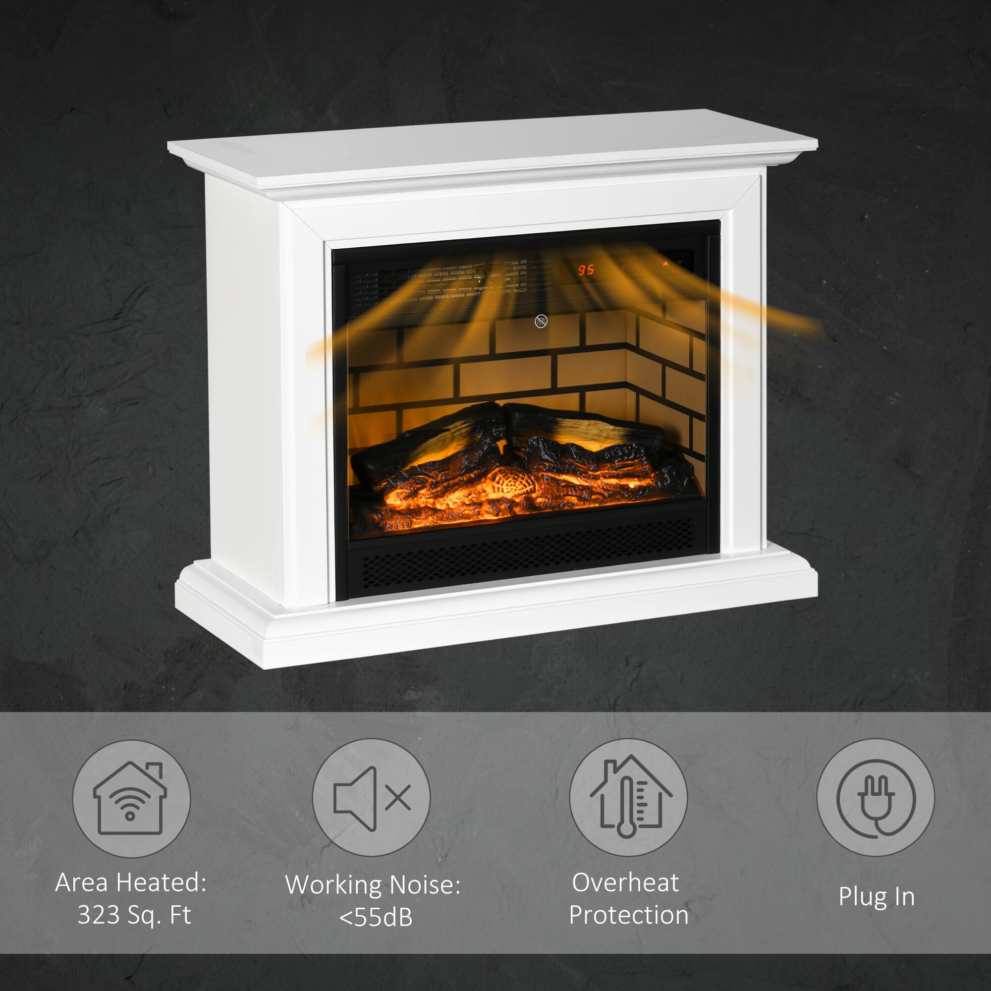 - Area Heated: 323 Sq. Ft
- Working Noise: <55dB
- Overheat Protection
- Plug In