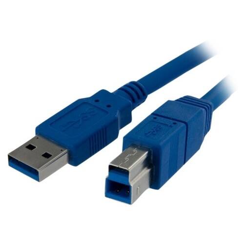 Front Standard. Startech - SuperSpeed USB 3.0 Cable A to B - M/M - Blue.