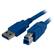 Front Standard. Startech - SuperSpeed USB 3.0 Cable A to B - M/M - Blue.