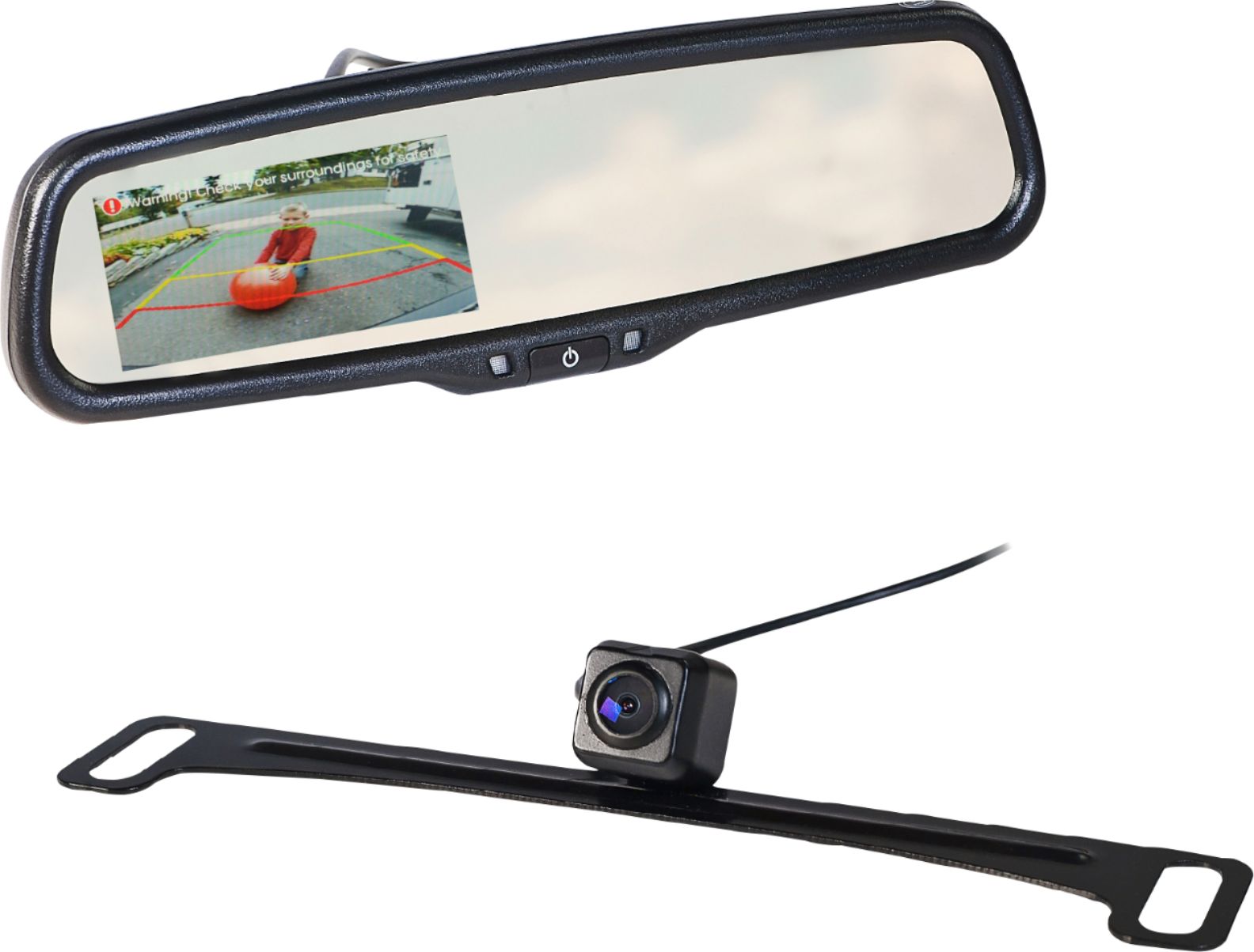 4.3" LCD Car Rear View Mirror Monitor Backup Camera System Kit w/OEM Bracket