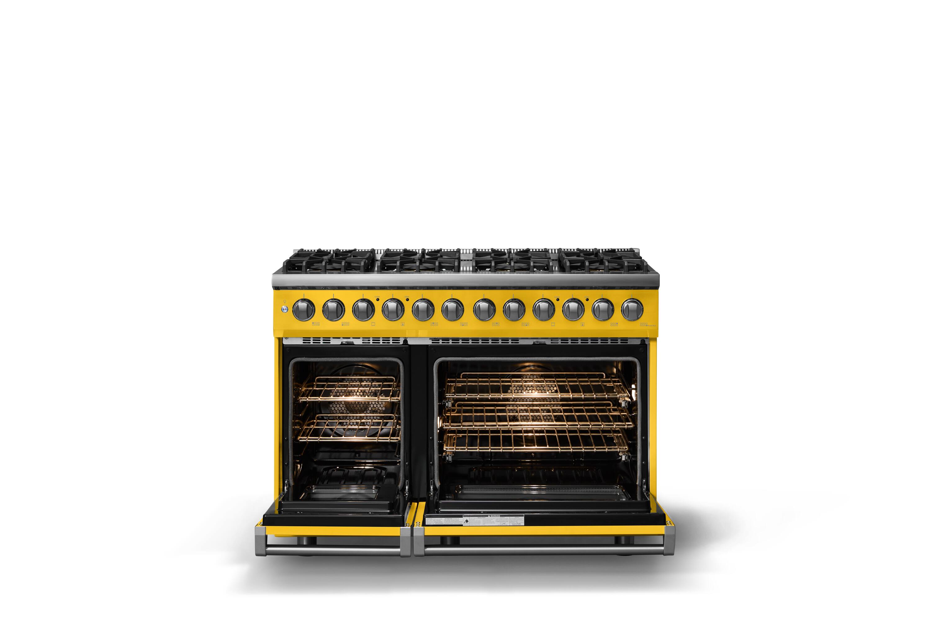 Alt View 2. Viking - 48"W. 8 Burner Pro 5 Series 7.3Cu. Ft. Freestanding Sealed LP Dual Fuel Convection Range/Griddle - Daffodil - Daffodil.
